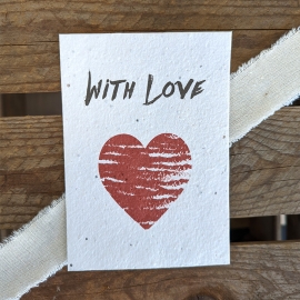 Postkarte "With Love" aus Samenpapier